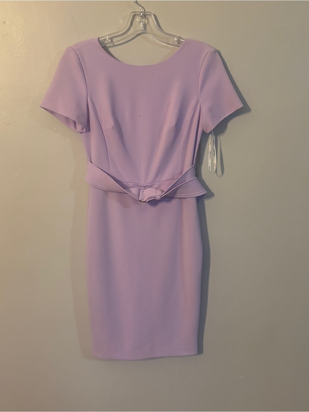 Calvin Klein Lilac Belted Sheath Dress